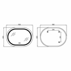 Дзеркало Qtap Gemini 650 х 900 з LED-підсвічуванням Touch, з антизапотіванням, димером, рег. темп. кольору (3000-6500K) (QT2578R6590)