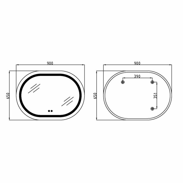 Дзеркало Qtap Gemini 650 х 900 з LED-підсвічуванням Touch, з антизапотіванням, димером, рег. темп. кольору (3000-6500K) (QT2578R6590)