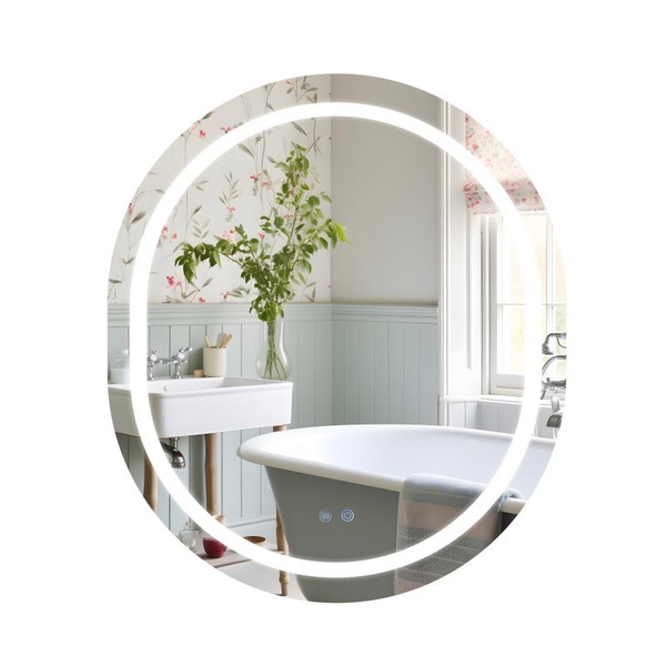 Дзеркало Qtap Gemini 800 х 700 з LED-підсвічуванням Touch, з антизапотіванням, димером, рег. темп. кольору (3000-6500K) (QT2578R8070)