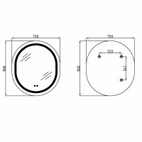Дзеркало Qtap Gemini 800 х 700 з LED-підсвічуванням Touch, з антизапотіванням, димером, рег. темп. кольору (3000-6500K) (QT2578R8070)