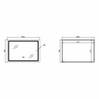 Дзеркало Qtap Mideya 1000 х 700 з LED-підсвіткою Touch, з антизапотіванням, димером (QT2078NCF10070W)