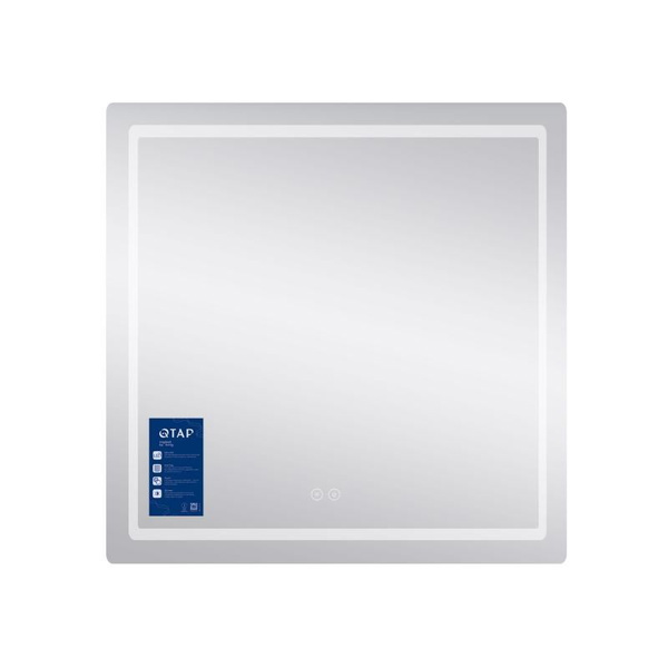 Дзеркало Qtap Mideya 800 х 800 з LED-підсвіткою Touch, з антизапотіванням, димером (QT2078NCF8080W)