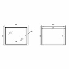 Дзеркало Qtap Mideya (DC-F614) 1000 х 800 з LED-підсвіткою Touch, з антизапотіванням, димером (QT2078F614W)