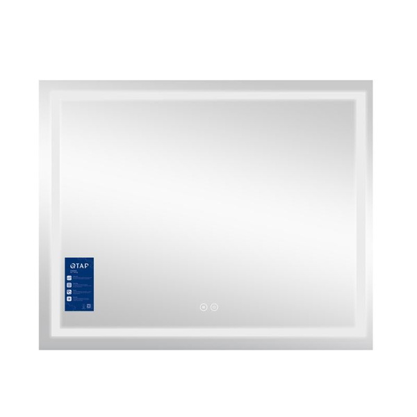 Дзеркало Qtap Mideya (DC-F614) 1000 х 800 з LED-підсвіткою Touch, з антизапотіванням, димером (QT2078F614W)