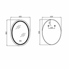 Дзеркало Qtap Mideya (DC-F801) 600 х 800 з LED-підсвіткою Touch, з антизапотіванням, димером (QT2078F801W)