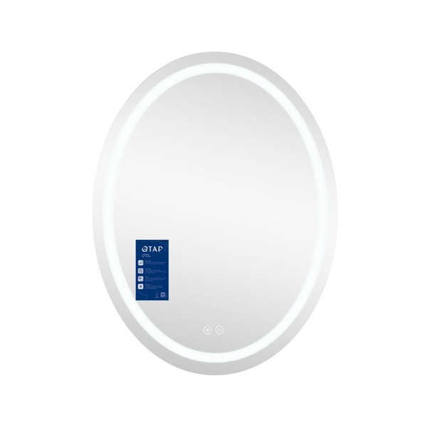 Дзеркало Qtap Mideya (DC-F801) 600 х 800 з LED-підсвіткою Touch, з антизапотіванням, димером (QT2078F801W)