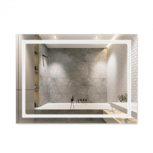 Дзеркало Qtap Mideya (DC-F904) 800 х 600 з LED-підсвіткою Touch, з димером (QT2078F904W)