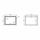Дзеркало Qtap Mideya (DC-F904) 800 х 600 з LED-підсвіткою Touch, з димером (QT2078F904W)