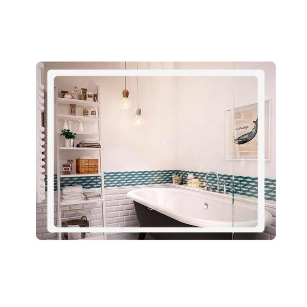 Дзеркало Qtap Mideya (DC-F908) 800 х 600 з LED-підсвіткою Touch, з димером (QT2078F908W)