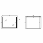 Дзеркало Qtap Mideya (DC-F910) 1000 х 800 з LED-підсвіткою Touch, з антизапотіванням, димером (QT2078F910W)