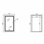 Дзеркало Qtap Mideya (DC-F911) 500 х 800 з LED-підсвіткою Touch, з антизапотіванням, димером (QT2078F911W)