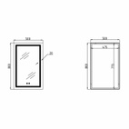 Дзеркало Qtap Mideya (DC-F936) 500 х 800 з LED-підсвіткою Touch, з антизапотіванням, димером (QT2078F936W)