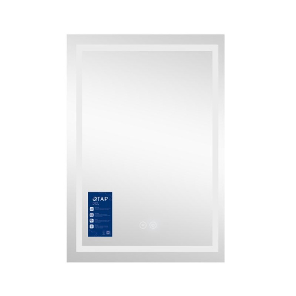 Дзеркало Qtap Mideya (DC-F936) 500 х 800 з LED-підсвіткою Touch, з антизапотіванням, димером (QT2078F936W)