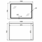 Дзеркало Qtap Mideya (MI1) 1000 х 700 з LED-підсвічуванням Touch, з антизапотіванням, димером, рег. яскравості (QT2078NCF10070)