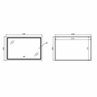 Дзеркало Qtap Mideya (MI1) 1200 х 800 з LED-підсвічуванням Touch, з антизапотіванням, димером, рег. яскравості (QT2078F12080)