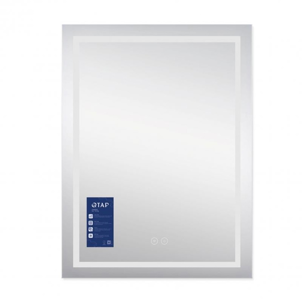 Дзеркало Qtap Mideya (MI1) 600 х 800 з LED-підсвіткою Touch, з антизапотіванням, димером (QT2078F937W)