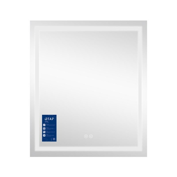 Дзеркало Qtap Mideya (MI1) 700 х 800 з LED-підсвіткою Touch, з антизапотіванням, димером (QT2078DCF7080W)