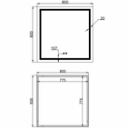 Дзеркало Qtap Mideya (MI1) 800 х 800 з LED-підсвічуванням Touch, з антизапотіванням, димером, рег. яскравості (QT2078NCF808048477)