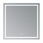 Дзеркало Qtap Mideya (MI1) 800 х 800 з LED-підсвічуванням Touch, з антизапотіванням, димером, рег. яскравості (QT2078NCF808048477)