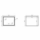Дзеркало Qtap Mideya (MI1) 900 х 700 з LED-підсвіткою Touch, з антизапотіванням, димером (QT2078NCF9070W)