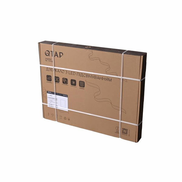 Дзеркало Qtap Mideya (MI2) 1000 х 800 з годинником, з LED-підсвічуванням Touch, з антизапотіванням, димером, рег. яскравості (QTMID100080049266)