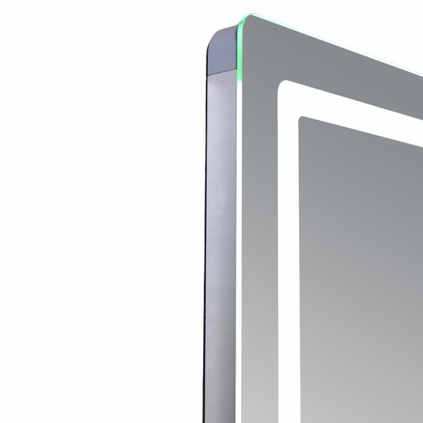 Дзеркало Qtap Mideya (MI2) 600 х 800 з годинником, з LED-підсвічуванням Touch, з антизапотіванням, димером, рег. яскравості (QTMID60080049627)