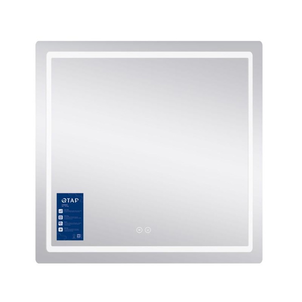Дзеркало Qtap Mideya (MI2) 700 х 800 з LED-підсвічуванням Touch, з антизапотіванням, димером, рег. яскравості (QT2078DCF7080)
