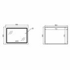 Дзеркало Qtap Mideya (MI2) 800 х 600 з годинником, з LED-підсвічуванням Touch, з антизапотіванням, димером, рег. яскравості (QTMID80060049265)