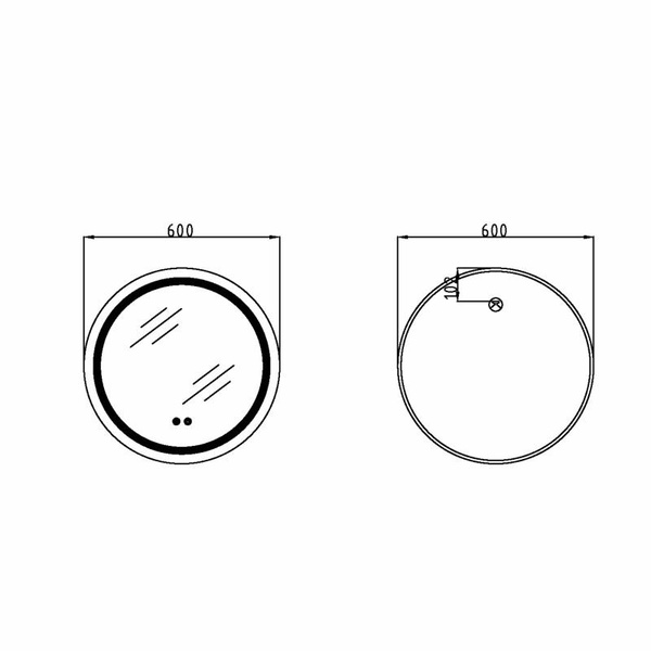 Дзеркало Qtap Mideya R600 з LED-підсвіткою Touch, з антизапотіванням, димером (QT2078F803W)