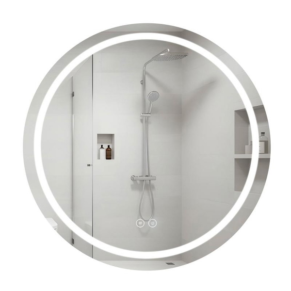 Дзеркало Qtap Mideya R800 з LED-підсвіткою Touch, з антизапотіванням, димером (QT2078NCR8080W)