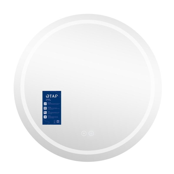 Дзеркало Qtap Mideya R800 з LED-підсвіткою Touch, з антизапотіванням, димером (QT2078NCR8080W)