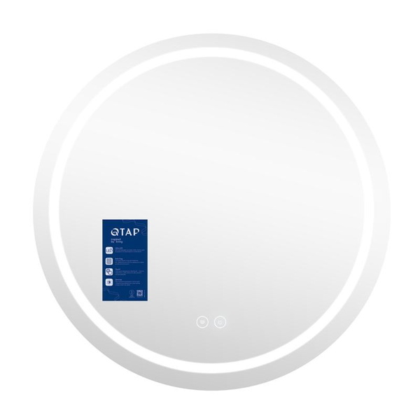 Дзеркало Qtap Mideya R800 з LED-підсвіткою Touch, з антизапотіванням, димером (QT2078NCR8080W)