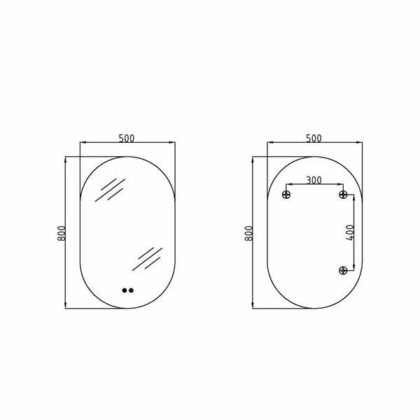 Дзеркало Qtap Scorpio (SC1) з LED-підсвічуванням Touch, з антизапотіванням, димером, рег. темп. кольору (3000-6500K) Black (QTSC500800)
