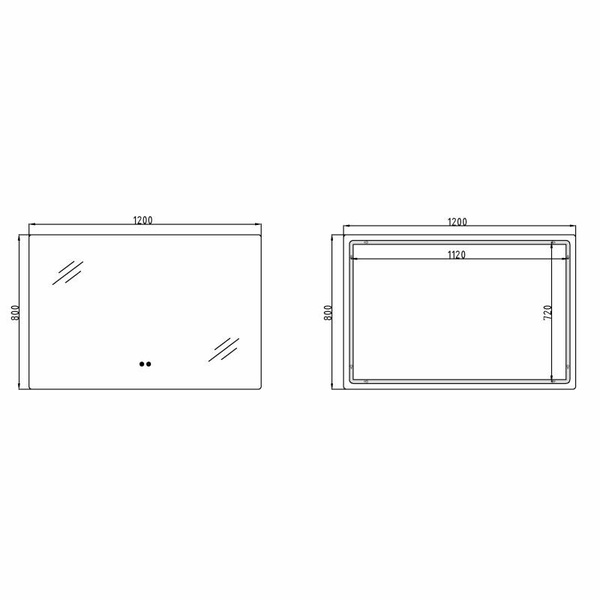Дзеркало Qtap Taurus (TA2) 1200 х 800 з LED-підсвічуванням Touch, з антизапотіванням, димером, рег. темп. кольору (3000-6500K) (QTTAU120080048960)