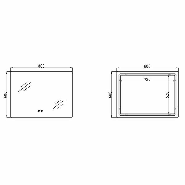 Дзеркало Qtap Taurus (TA2) 800 х 600 з LED-підсвічуванням Touch, з антизапотіванням, димером, рег. темп. кольору (3000-6500K) QTTAU8006004895