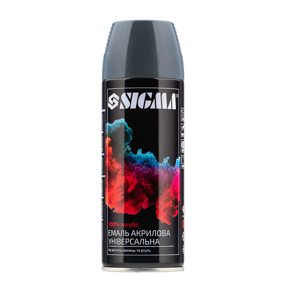 Емаль аерозольна Sigma акрилова 400 мл RAL 7024 графітово-сірий глянець