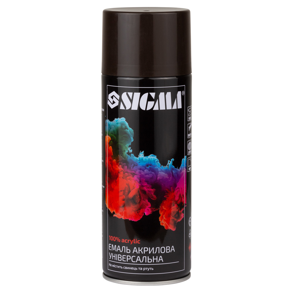 Емаль аерозольна Sigma акрилова 400 мл RAL 8017 темно-коричневий глянець