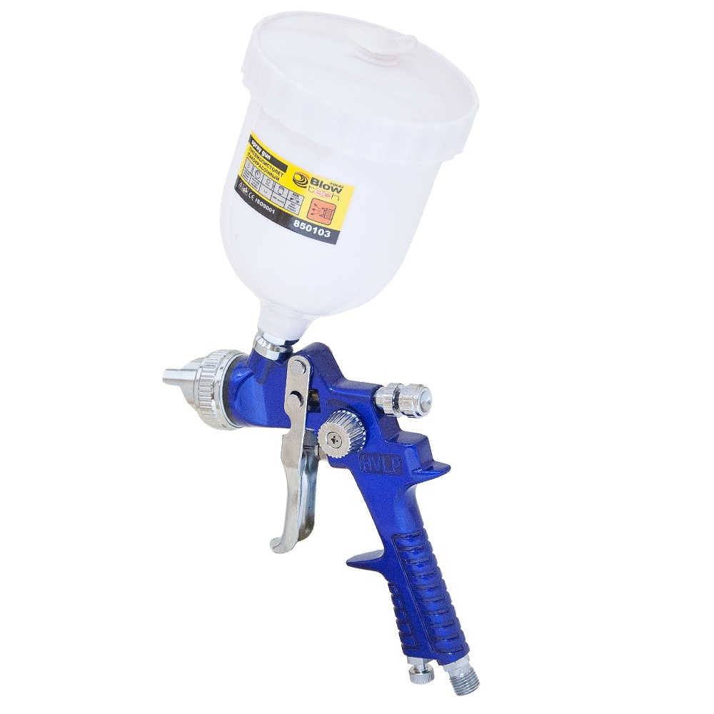 Фарборозпилювач Sigma HVLP Ø1.4 мм 140-280л/хв 3бар в/б 600 мл (пласт) синій