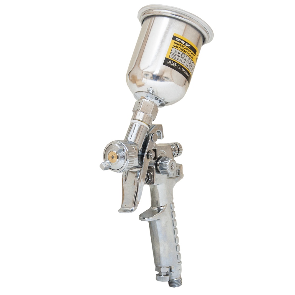 Фарборозпилювач Sigma HVLP-mini Ø0.8 мм 30-115л/хв 2.1бар в/б 100 мл (мет) хром