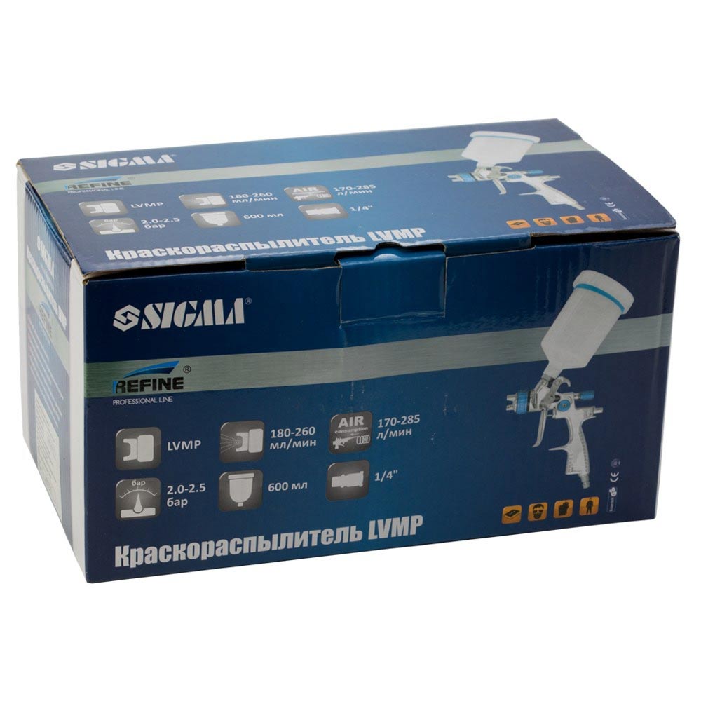 Фарборозпилювач Sigma Refine LVMP Ø0.8 мм 30-115 л/хв 1.5 бар в/б 100 мл (пласт)