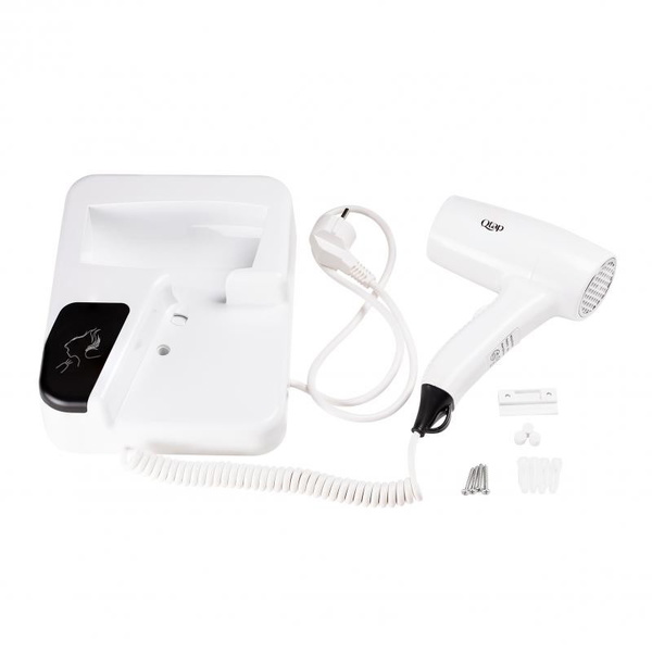 Фен із тримачем Qtap Pohodli 1200 Вт White (Pobut) (QTF1200RNP)
