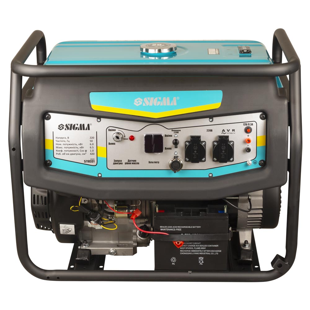 Генератор бензиновий Sigma 220В 6.0/6.5кВт 4-х тактний з виводом під АВР