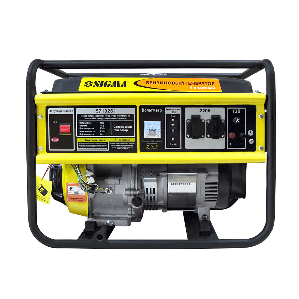 Генератор бензиновий Sigma 3.2/3.5кВт 4-х тактний ручний запуск