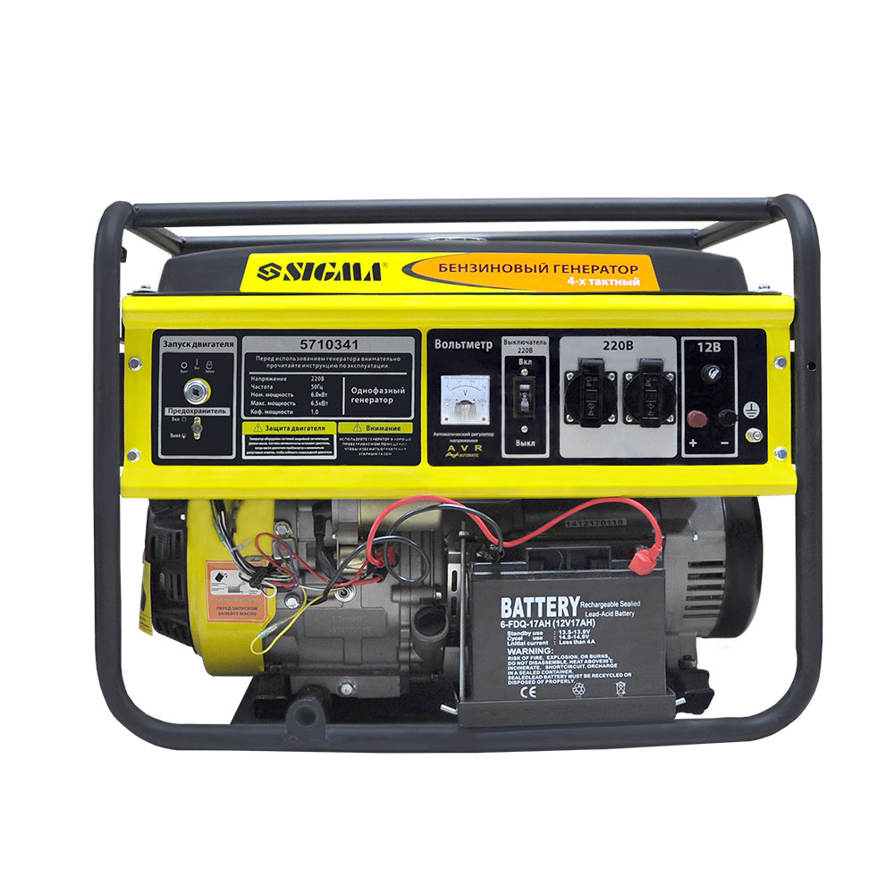 Генератор бензиновий Sigma 6.0/6.5кВт 4-х тактний електрозапуск