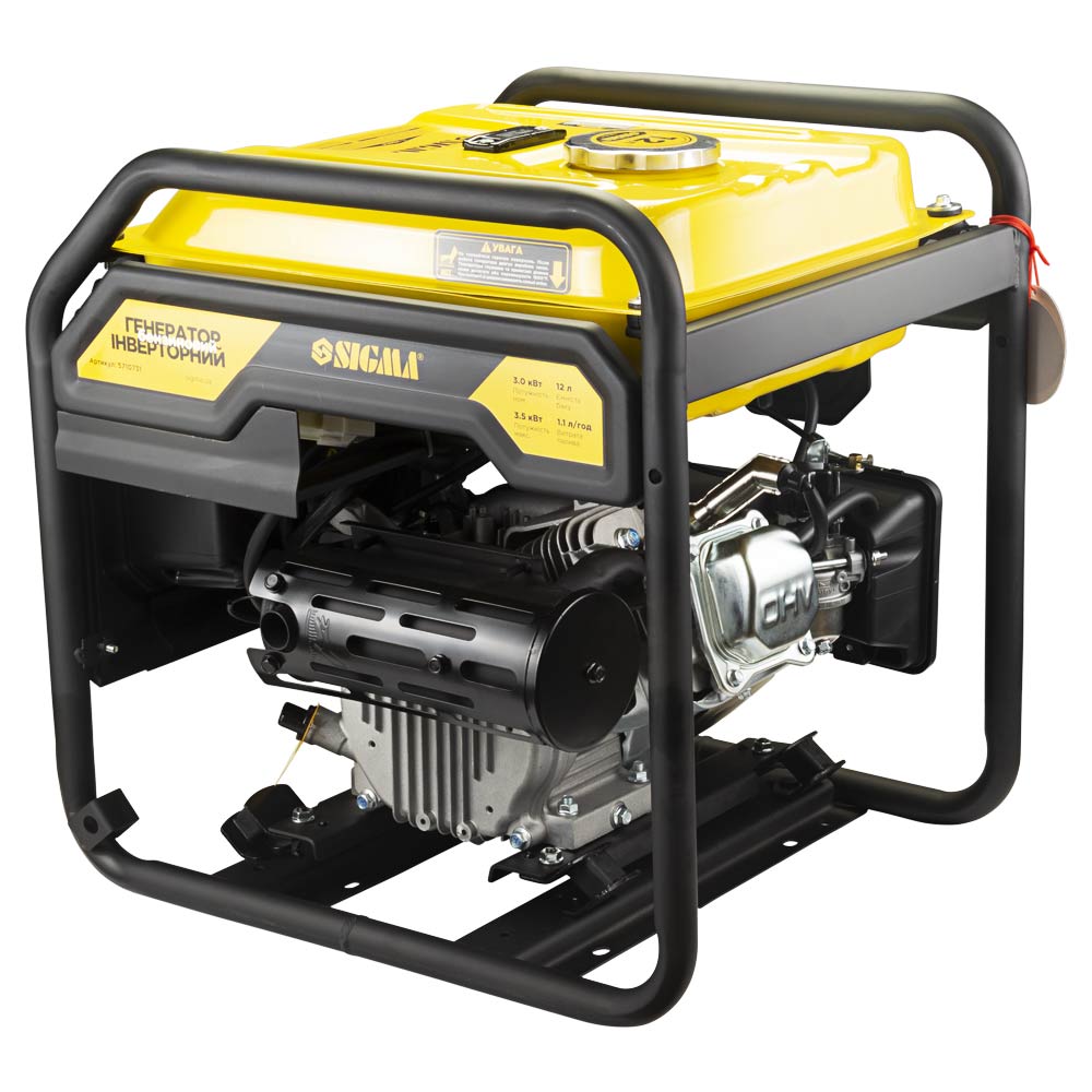 Генератор інверторний бензиновий Sigma 220В 3.0/3.5кВт 7л 4-х тактний ручний запуск
