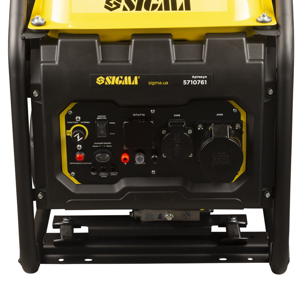 Генератор інверторний бензиновий Sigma 220В 5.5/6.0кВт 15л 4-х тактний ручний запуск