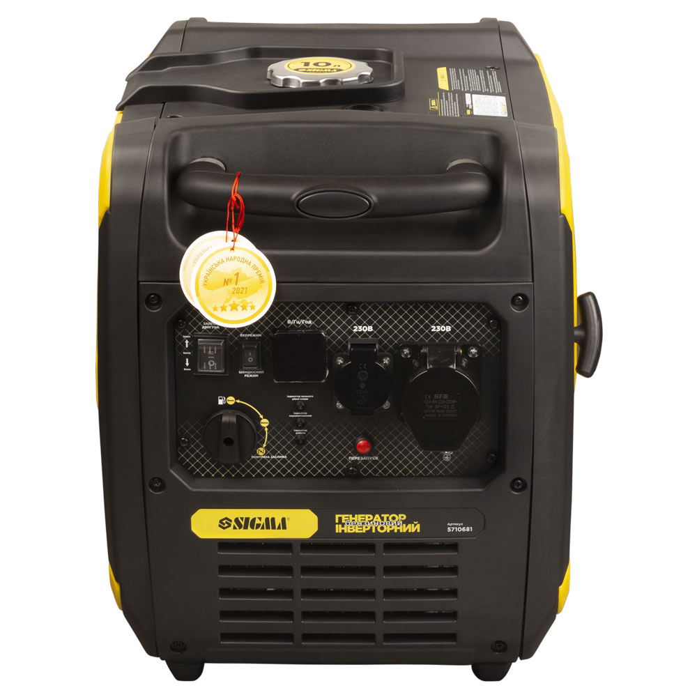 Генератор інверторний бензиновий Sigma 220В 5.5/6.0кВт 50дБ 4-х тактний електрозапуск
