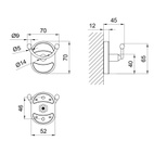 Гачок Lidz Oreo 0602 подвійний Chrome (LDORE0602CRM22169)