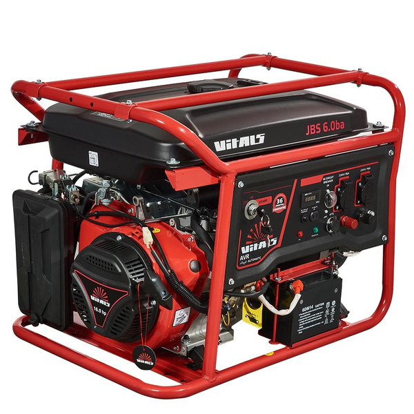 Генератор бензиновый Vitals JBS 6.0ba 230 В 6.0/6.5 кВт 4-тактный ручной запуск
