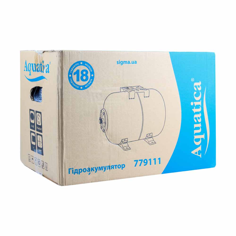 Гідроакумулятор Aquatica горизонтальний 24 л (нерж)